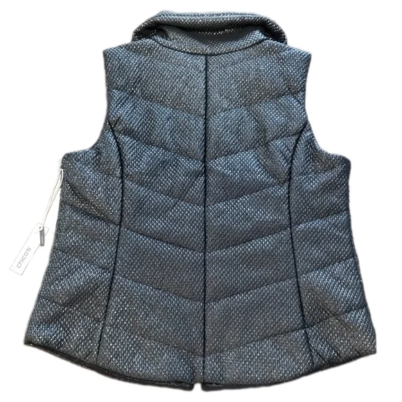 Chico's Zenergy Foil Quilt Puffer Vest Black - Picture 8 of 10
